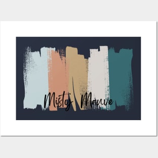 Misty Mauve Brush Stroke Color Palette Design Posters and Art